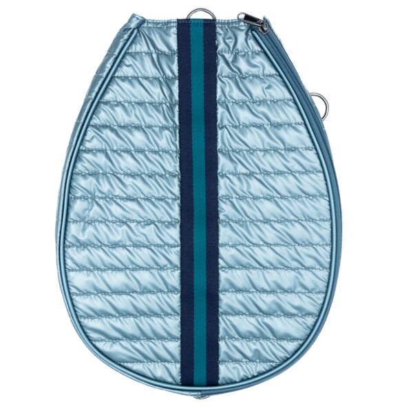 Blue Tennis racquet sleeve attachable to Pickleball bag