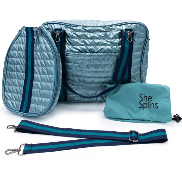 Created for the Court, Airport & Anywhere Else: Our pickleball bags with a detachable paddle sleeve (holds 2 paddles) will keep up with your busy life, whether you're smashing serves or catching flights. You can carry everything you need, stay organized, and look great, no matter where you’re headed. The bag exterior has a versatile pocket that can be unzipped for luggage handle inserts.